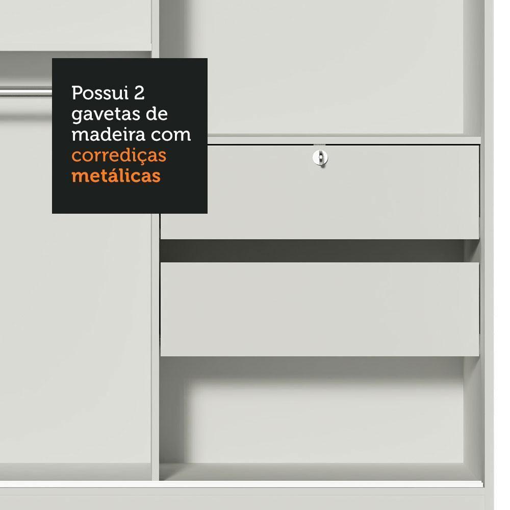 Guarda-roupa 2 Portas De Correr Branco Max Madesa Branco - 3