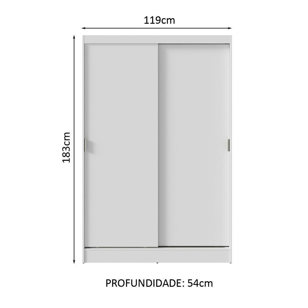 Guarda-roupa 2 Portas De Correr Branco Max Madesa Branco - 7