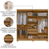 Guarda Roupas Casal Ripado Com Espelho 6 Portas 2 Gavetas Freijó/off White Valença Moval Freijo Off