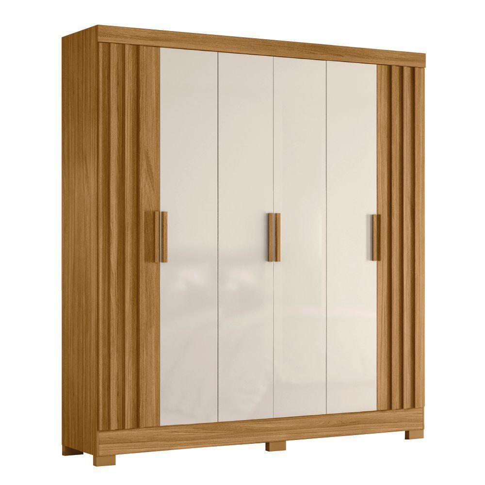 Guarda Roupas Casal Ripado 6 Portas 2 Gavetas Freijó/off White Valença Moval Freijo Off - 1