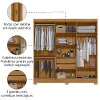 Guarda Roupas Casal Ripado 6 Portas 2 Gavetas Freijó/off White Valença Moval Freijo Off - 3