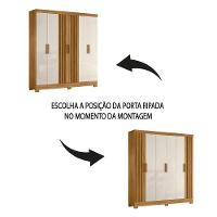 Guarda Roupas Casal Ripado 6 Portas 2 Gavetas Freijó/off White Valença Moval Freijo Off - 6