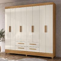 Guarda Roupas Casal 8 Portas 4 Gavetas Freijó/off White Flórida Moval - 6