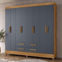 Guarda Roupas Casal 8 Portas 4 Gavetas Freijó/cinza Flórida Moval Freijo - 6