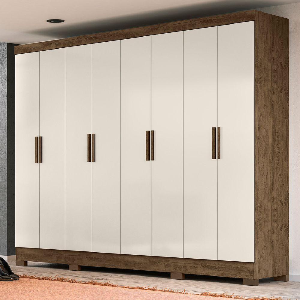 Guarda Roupas Casal 8 Portas 4 Gavetas Diplomata Moval Castanho / Baunilha Castanho-wood/baunilha - 5