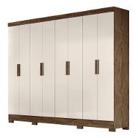 Guarda Roupas Casal 8 Portas 4 Gavetas Diplomata Moval Castanho / Baunilha Castanho-wood/baunilha - 1