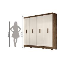 Guarda Roupas Casal 8 Portas 4 Gavetas Diplomata Moval Castanho / Baunilha Castanho-wood/baunilha - 2