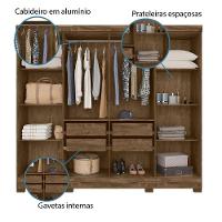 Guarda Roupas Casal 8 Portas 4 Gavetas Diplomata Moval Castanho / Baunilha Castanho-wood/baunilha - 3