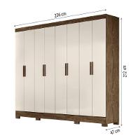 Guarda Roupas Casal 8 Portas 4 Gavetas Diplomata Moval Castanho / Baunilha Castanho-wood/baunilha