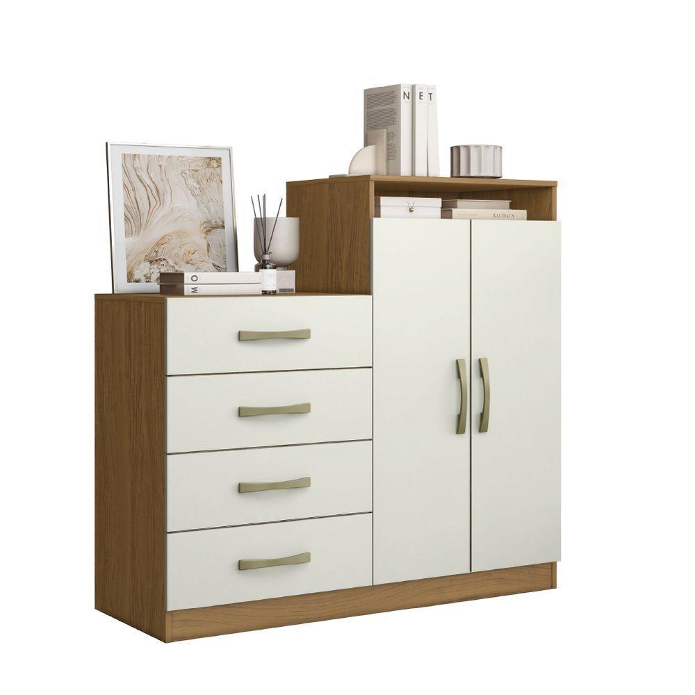 Cômoda 4 Gavetas 2 Portas Com Sapateira Organizadora Londres Aramóveis Atacam/off - 1