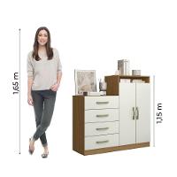 Cômoda 4 Gavetas 2 Portas Com Sapateira Organizadora Londres Aramóveis Atacam/off - 2