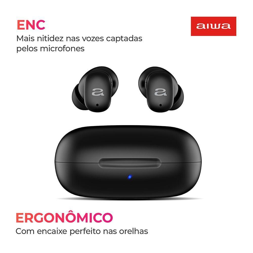Fone de Ouvido Earbud Aiwa Aws-eb-03-b Bt Ipx5 Anc Modo Ambiente Bivolt - 4