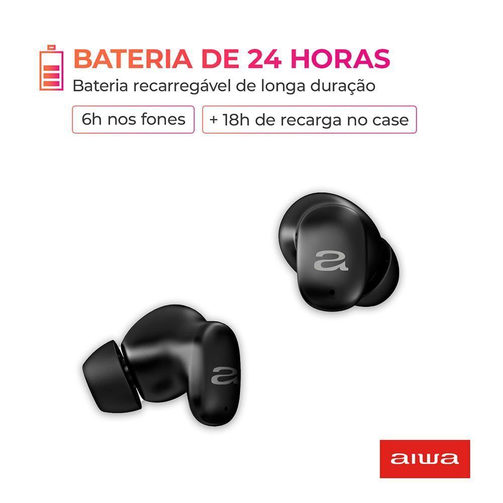 Fone de Ouvido Earbud Aiwa Aws-eb-03-b Bt Ipx5 Anc Modo Ambiente Bivolt - 8