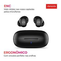 Fone de Ouvido Earbud Aiwa Aws-eb-03-b Bt Ipx5 Anc Modo Ambiente Bivolt