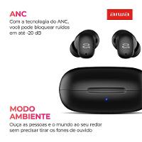 Fone de Ouvido Earbud Aiwa Aws-eb-03-b Bt Ipx5 Anc Modo Ambiente Bivolt - 5