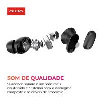 Fone de Ouvido Earbud Aiwa Aws-eb-03-b Bt Ipx5 Anc Modo Ambiente Bivolt - 9