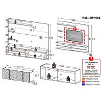 Painel Para Tv Até 65 Polegadas Com Aparador 4 Portas Com Espelho Mp1088 Rustic-preto Rustic-preto