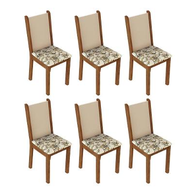 Kit 6 Cadeiras De Jantar 4291 Rustic-crema-lírio Bege Madesa Rustic-crema-lírio Bege