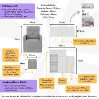 Poltrona De Amamentação Com Puff E Armário/balcão Multimóveis Mp4212 Branco/cinza Branco/cinza - 5
