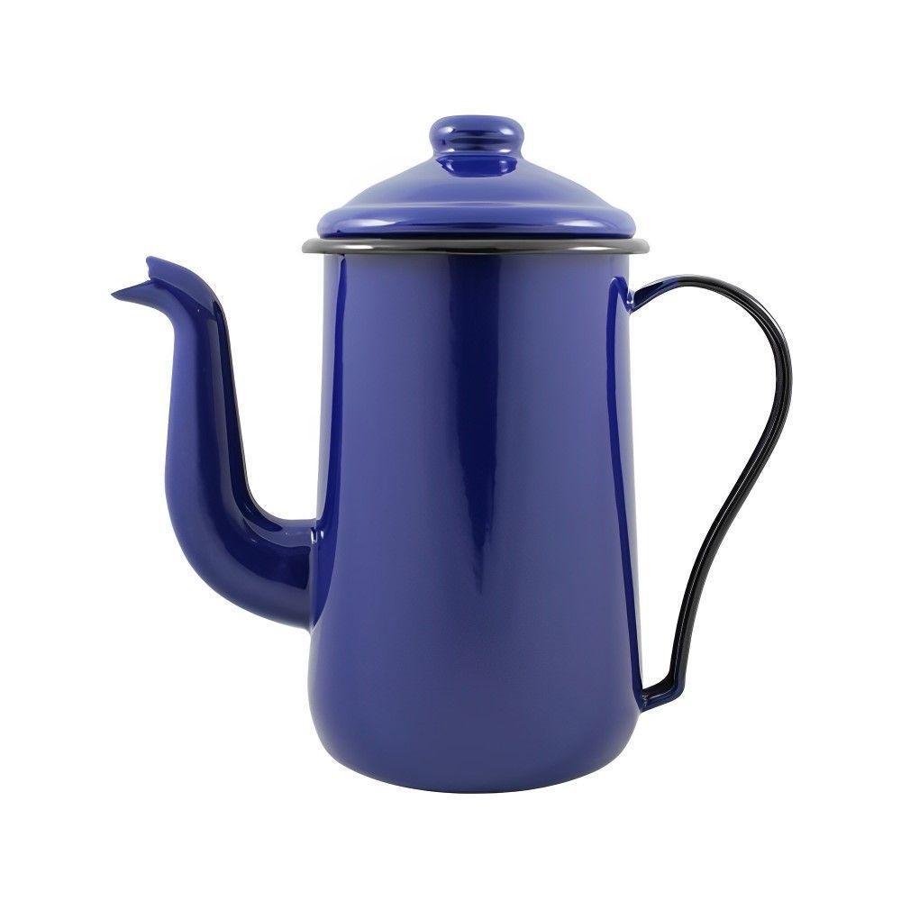 Bule Para Café Tradicional Esmaltado Azul 1,5 L Ewel - 1