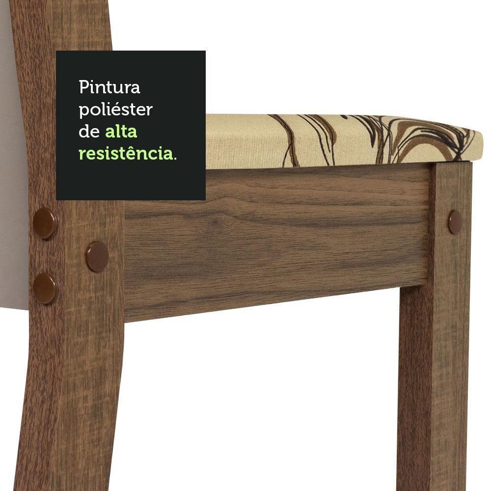Kit 4 Cadeiras De Jantar 4291 Rustic-crema-lírio Bege Madesa Rustic-crema-lírio Bege - 4