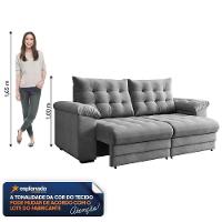 Sofá Retrátil e Reclinável Bipartido 3 Lugares 2,30m Suede Veludo Coliseu Selmer - 2