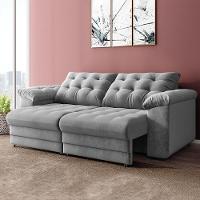 Sofá Retrátil e Reclinável Bipartido 3 Lugares 2,30m Suede Veludo Coliseu Selmer - 5
