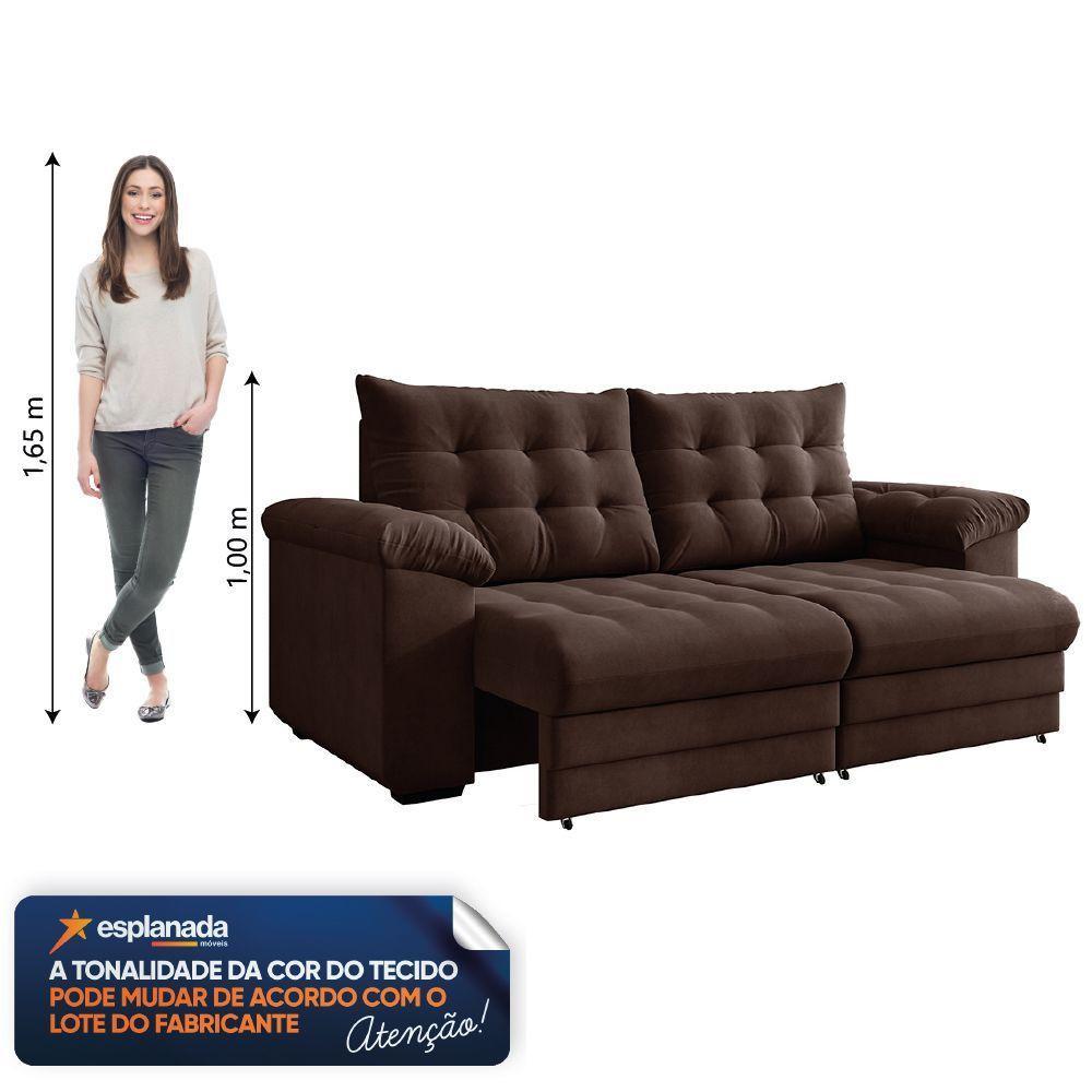 Sofá Retrátil e Reclinável Bipartido 2 Lugares 2,10m Veludo Coliseu Selmer - 2