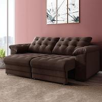 Sofá Retrátil e Reclinável Bipartido 2 Lugares 2,10m Veludo Coliseu Selmer - 5