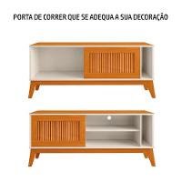 Rack Bancada Para Tv Até 55 Polegadas 1,36m Ripado Impressão 3d 1 Porta Off White/cedro Aruba Edn Off W/natu - 2