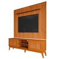 Rack Bancada King Com Painel Para Tv Até 75 Polegadas Avante Cedro Ripado Impressão 3d Edn Cedro - 1