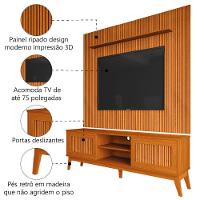 Rack Bancada King Com Painel Para Tv Até 75 Polegadas Avante Cedro Ripado Impressão 3d Edn Cedro - 3