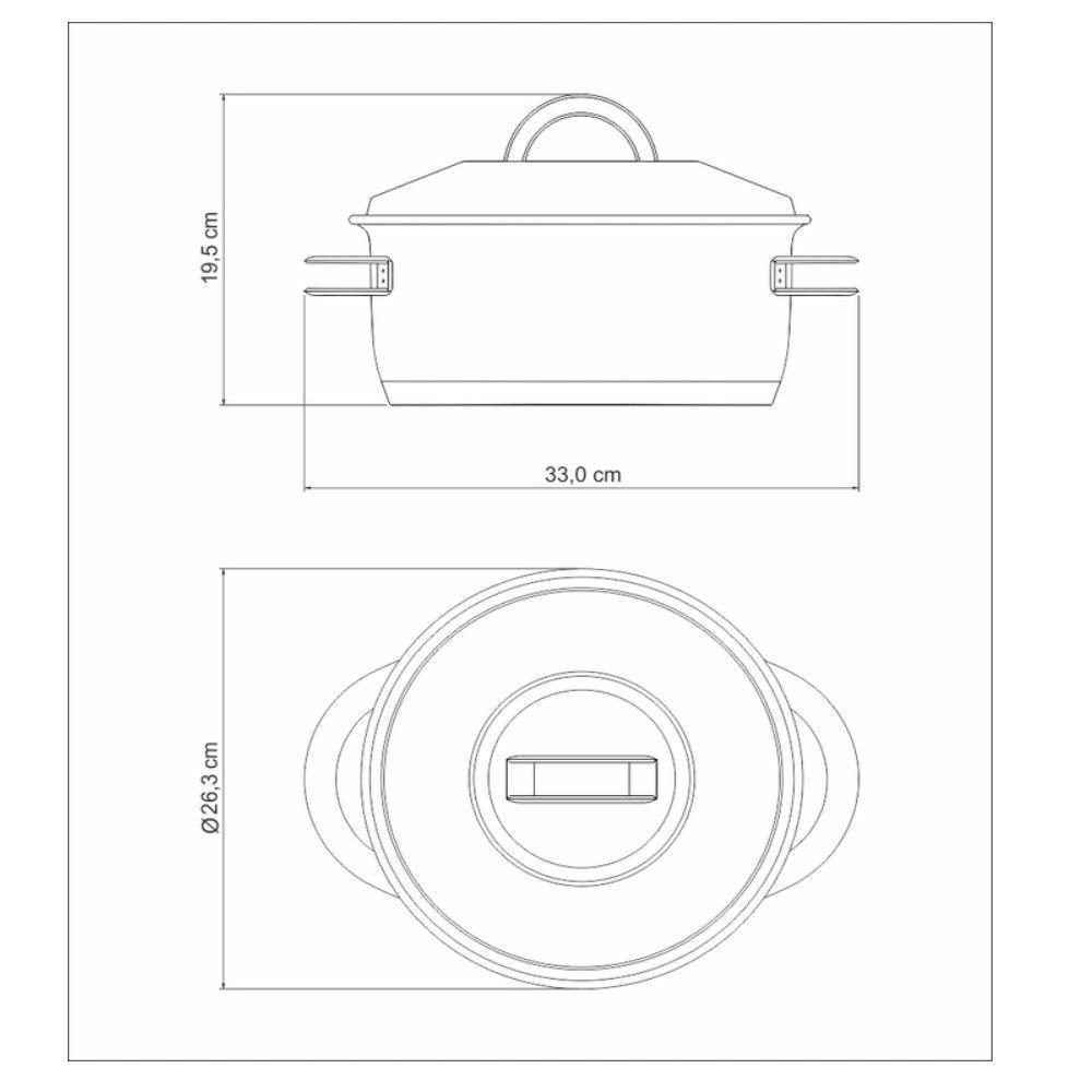 Caçarola Solar Funda 20 Cm 3,6 L Em Aço Inox - 9