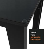 Mesa Tampo Vidro 4 Cadeiras Preto-Rustic Madesa - 6