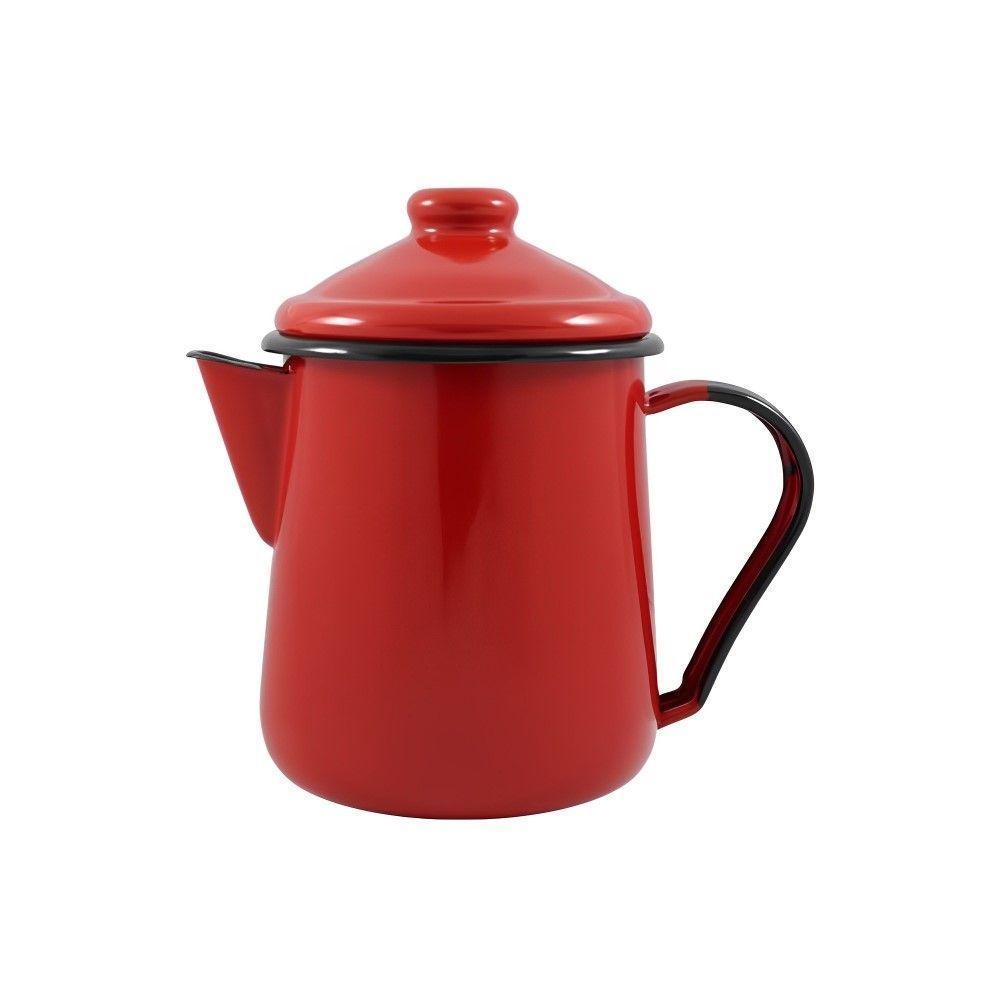 Leiteira Tradicional Esmaltada Vermelho 1,1 L Ewel - 1