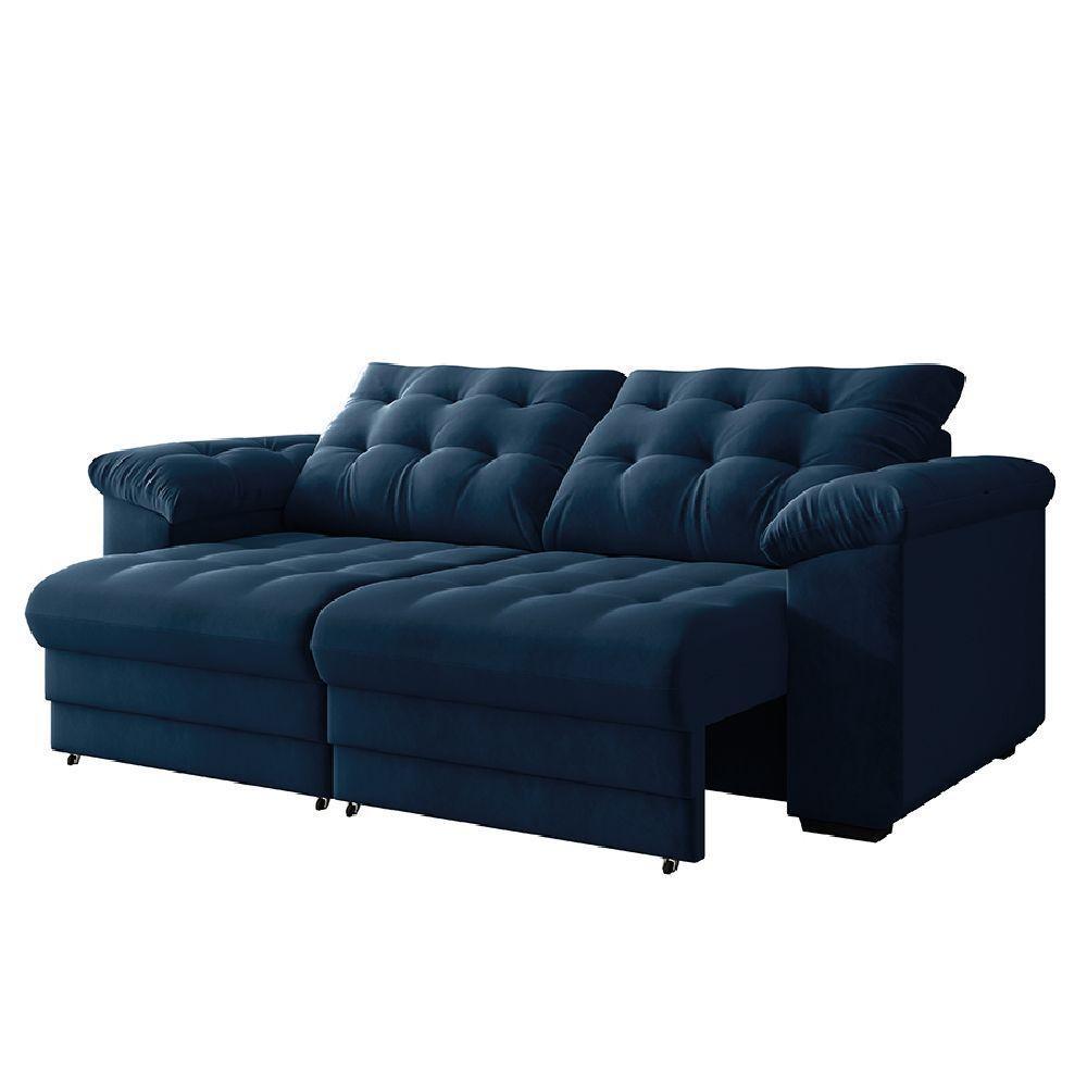 Sofá Retrátil e Reclinável Bipartido 3 Lugares 2,30m Suede Veludo Coliseu Selmer - 1