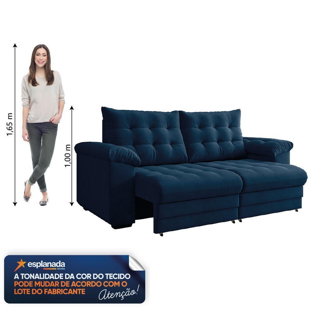 Sofá Retrátil e Reclinável Bipartido 3 Lugares 2,30m Suede Veludo Coliseu Selmer - 2