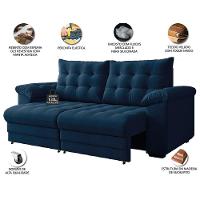 Sofá Retrátil e Reclinável Bipartido 3 Lugares 2,30m Suede Veludo Coliseu Selmer - 3