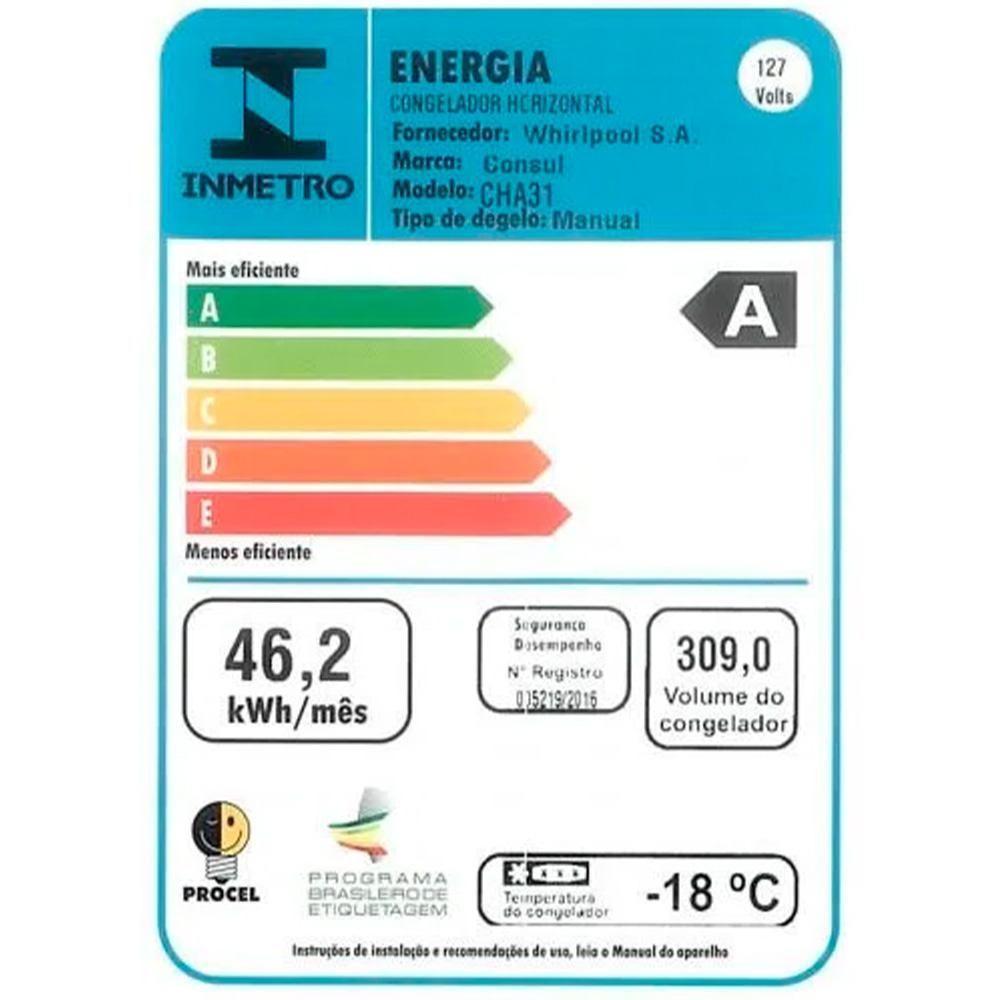 Freezer/Refrigerador Consul C/309 Litros/1 Porta Branco - 2