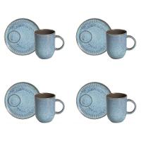 Conjunto De Canecas Com Pires 04 Peças Linhas Breeze Porto Brasil - 1