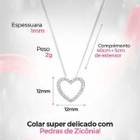 Colar Aço Feminino + Mãe Coração Strass Pingente Caixa Moda Social Qualidade Premium Casual Presente