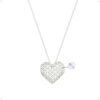 Colar Aço Inoxidável Feminina + Pingente Strass Coração Amor + Caixa Edição Limitada Social Moda - 2