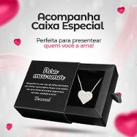Colar Aço Inoxidável Feminina + Pingente Strass Coração Amor + Caixa Edição Limitada Social Moda - 6