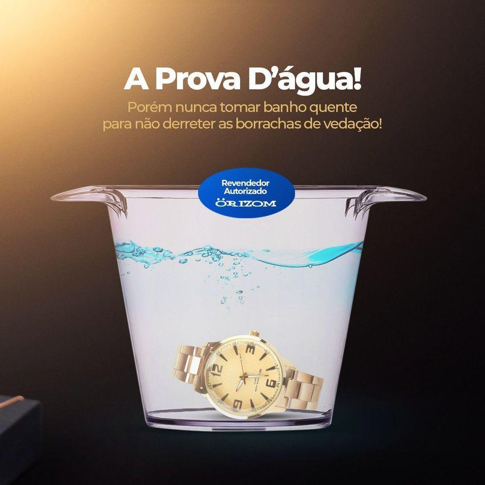 Feminino + Relogio Qualidade Prova Dagua Aço Banhado Original Dourado Ouro Social Presente - 4