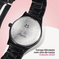 Feminino Relogio Analogico Preto + Aço Inox Qualidade Qualidade Social Presente - 6