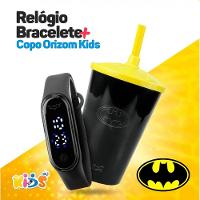 Infantil Prova Dagua Preto Relogio Digital Led + Copo Batman Qualidade Original Silicone - 8