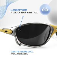 Oculos Sol Lupa Proteção Uv Masculino Praia Metal + Case Polarizado Todo Metal Presente Original - 5
