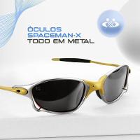 Oculos Sol Lupa Proteção Uv Masculino Praia Metal + Case Polarizado Todo Metal Presente Original - 7
