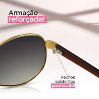 Oculos Sol Masculino Aviador Banhado Ouro Aço Inox + Case Qualidade Premium Casual Original Presente - 3