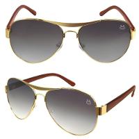 Oculos Sol Masculino Aviador Banhado Ouro Aço Inox + Case Qualidade Premium Casual Original Presente